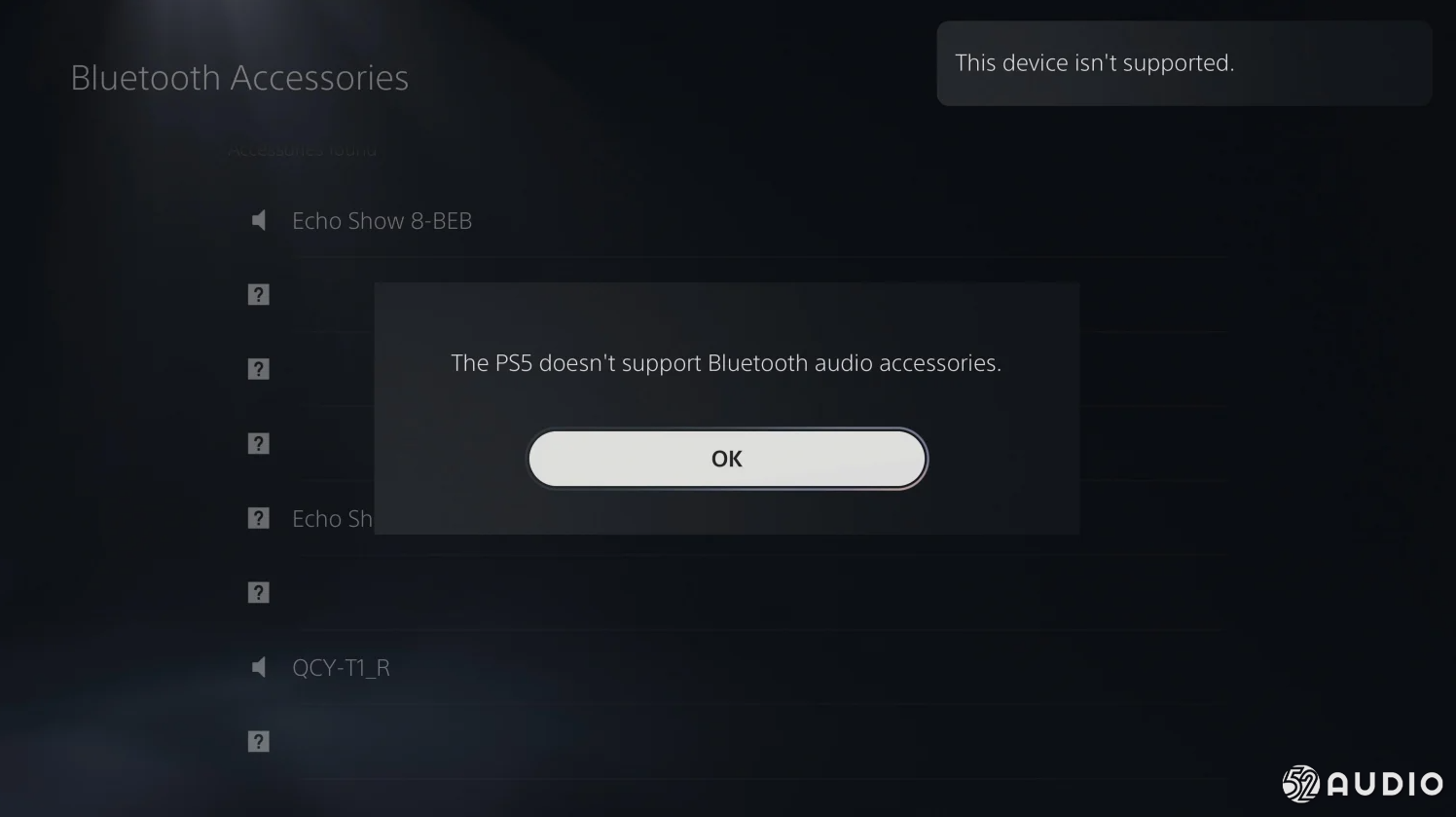 PS5目前暂不支持任何蓝牙音频设备，包括索尼自家耳机产品-我爱音频网