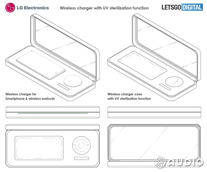 LG便携式UV消毒盒专利曝光，能给手机、TWS耳机无线充电-我爱音频网