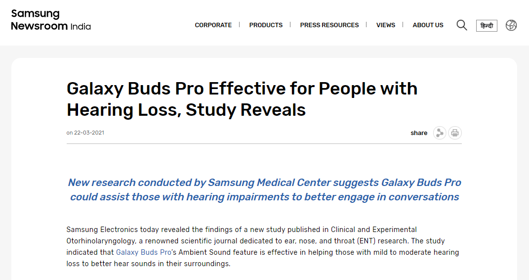 三星官方研究表明，Galaxybuds Pro环境音增强可有效帮助听障人士-我爱音频网