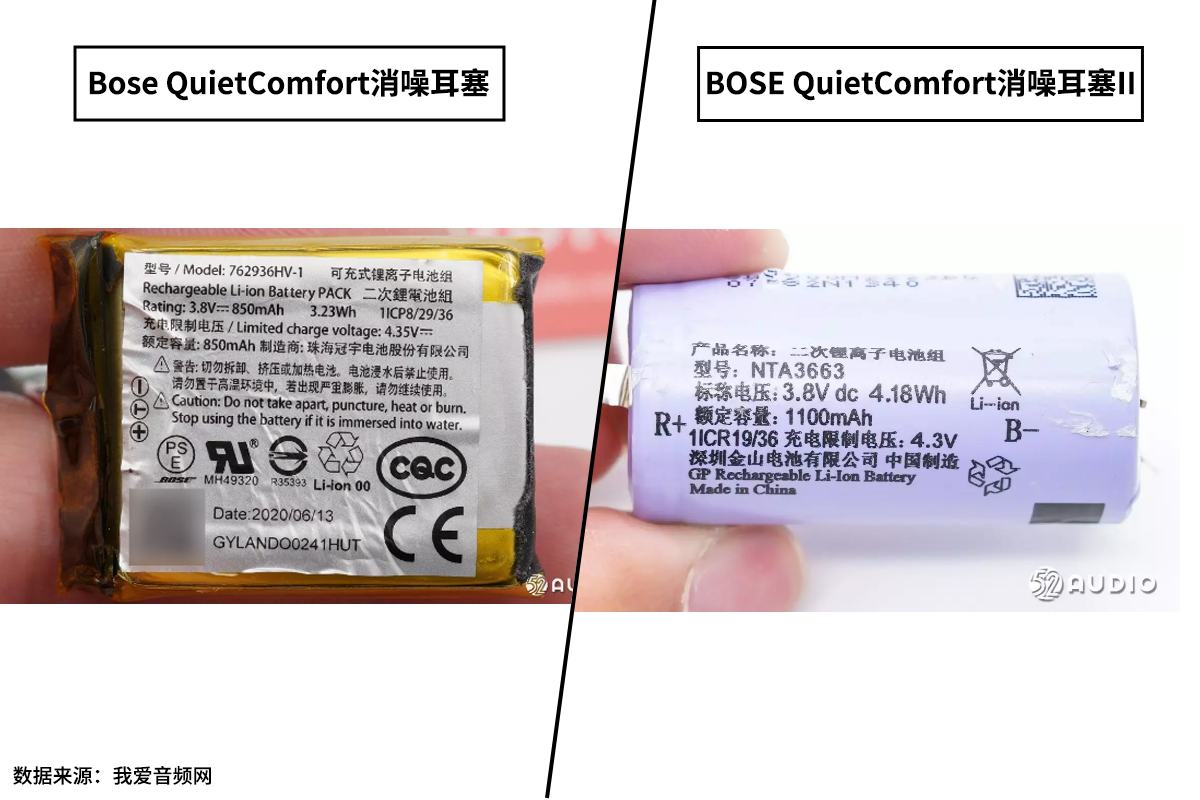 BOSE QuietComfort消噪耳塞和消噪耳塞II拆解对比，全新外观设计，主控升级-我爱音频网