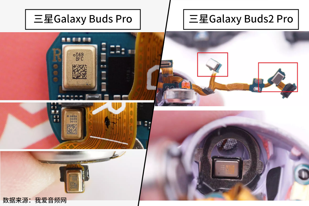 三星Galaxy Buds Pro和Galaxy Buds2 Pro拆解对比，全方位配置升级，集成度更高-我爱音频网