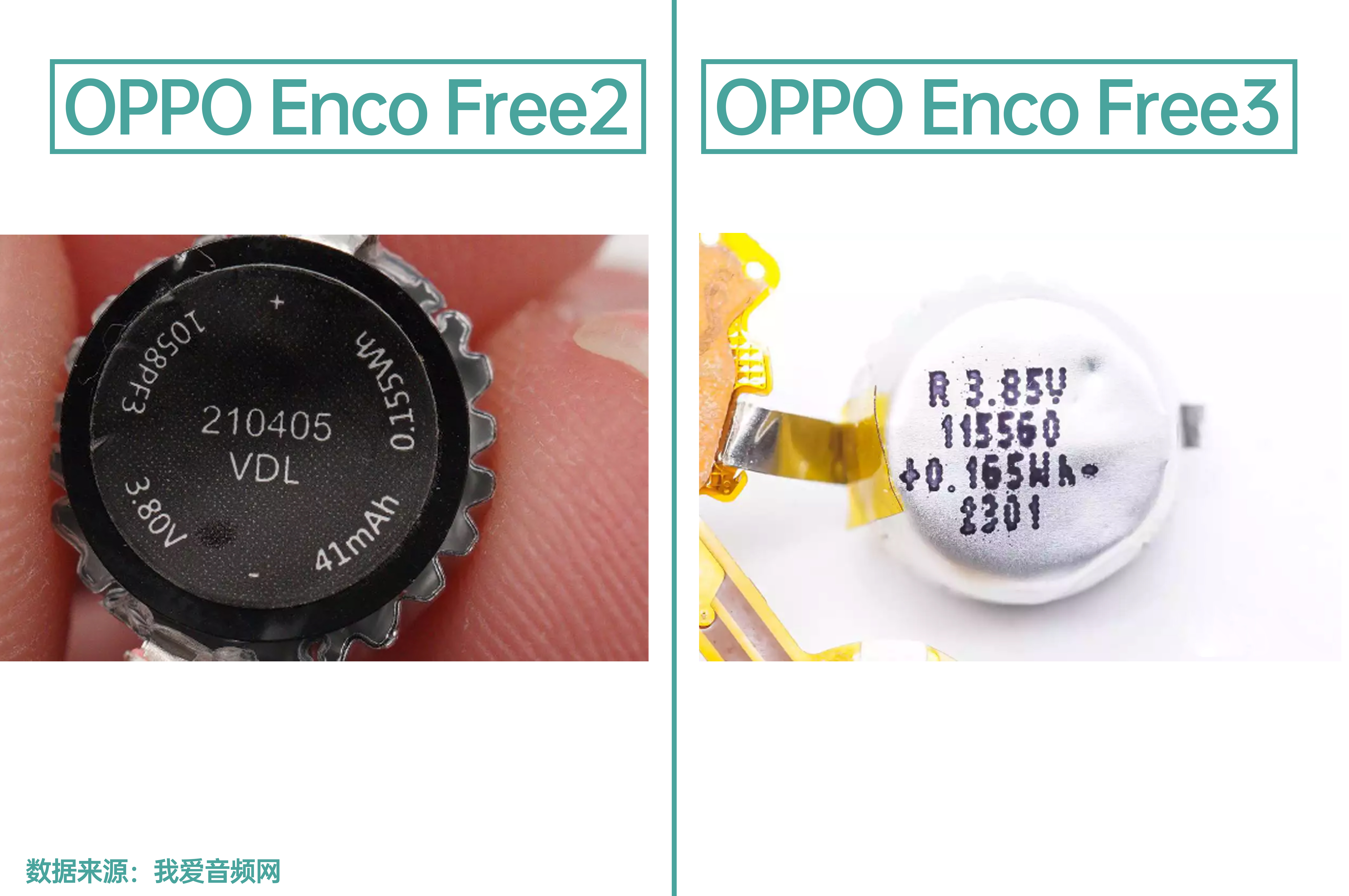 拆解对比：OPPO Enco Free2和OPPO Enco Free3真无线耳机-我爱音频网
